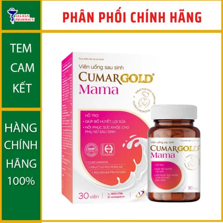 Viên uống lợi sữa Cumargold Mama giúp hồi phục sức khỏe, dưỡng an cho phụ nữ sau sinh (Hộp 30 viên)