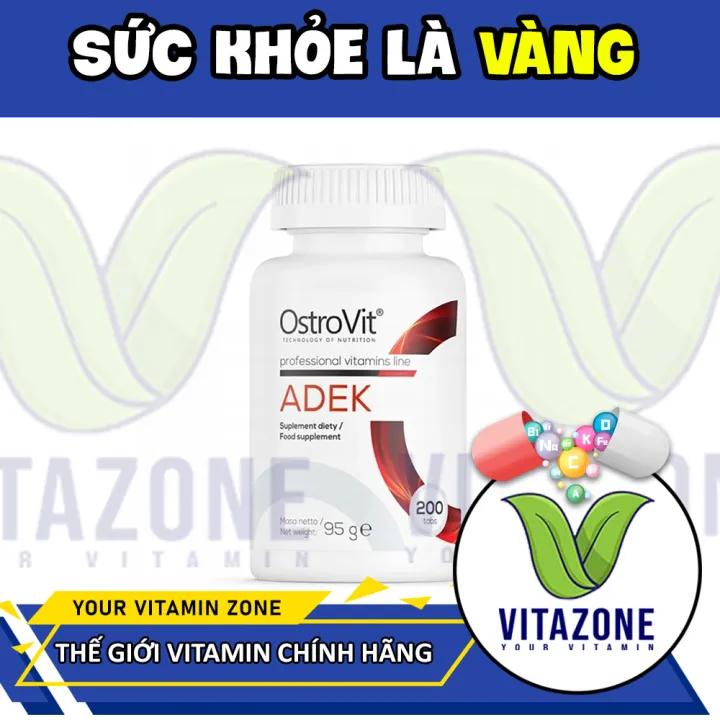 Viên Bổ Sung Vitamin A D E K Tốt Cho Da Thị Lực Tim Mạch và Xương Chắc Khỏe Ostrovit ADEK 200 Viên