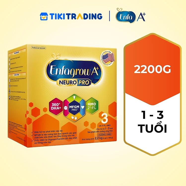 Sữa bột Enfagrow A+ Neuropro 3 2.2kg với DHA giúp phát triển não bộ cho trẻ từ 1-3 tuổi
