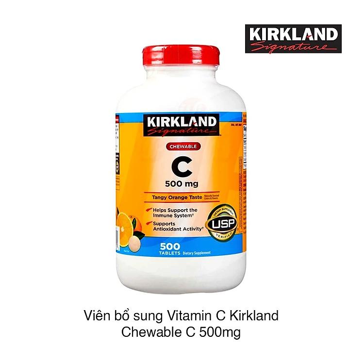 Viên Nhai Hỗ Trợ Bổ Sung Vitamin C 500mg Kirkland Của Mỹ, 500 viên