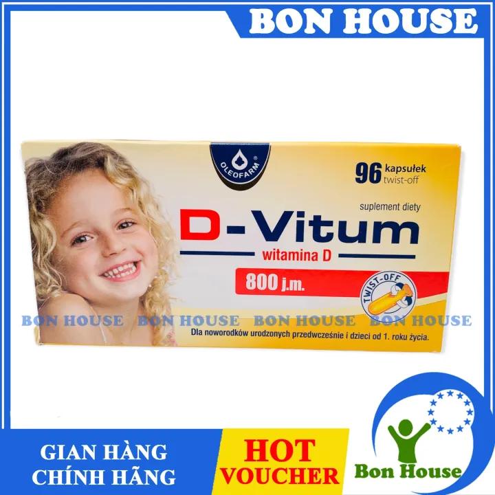 D Vitum bổ sung 800UI vitamin d3 cho bé từ 1 tuổi hộp 90 viên