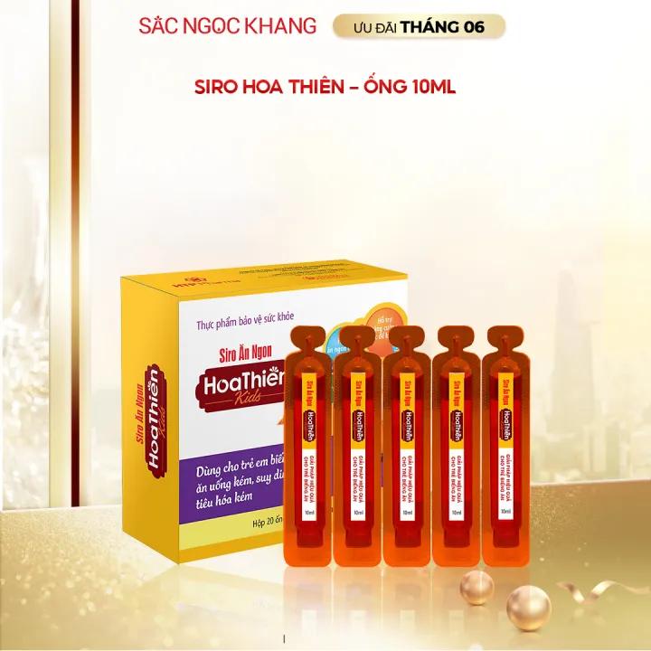 Siro Ăn Ngon Hoa Thiên Giúp Bé Hỗ Trợ Kích Thích Tiêu Hóa Giúp Trẻ Ăn Ngon Miệng Hộp 20 Ống 200ml
