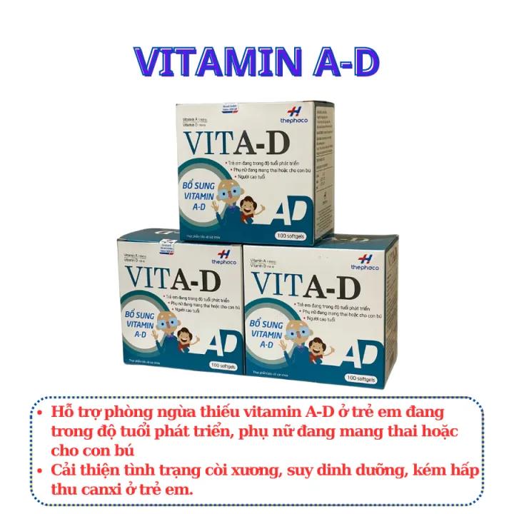 VITAMIN A-D hỗ trợ bổ sung vitamin A-D cho trẻ em, cải thiện tình trạng còi xương do suy dinh dưỡng