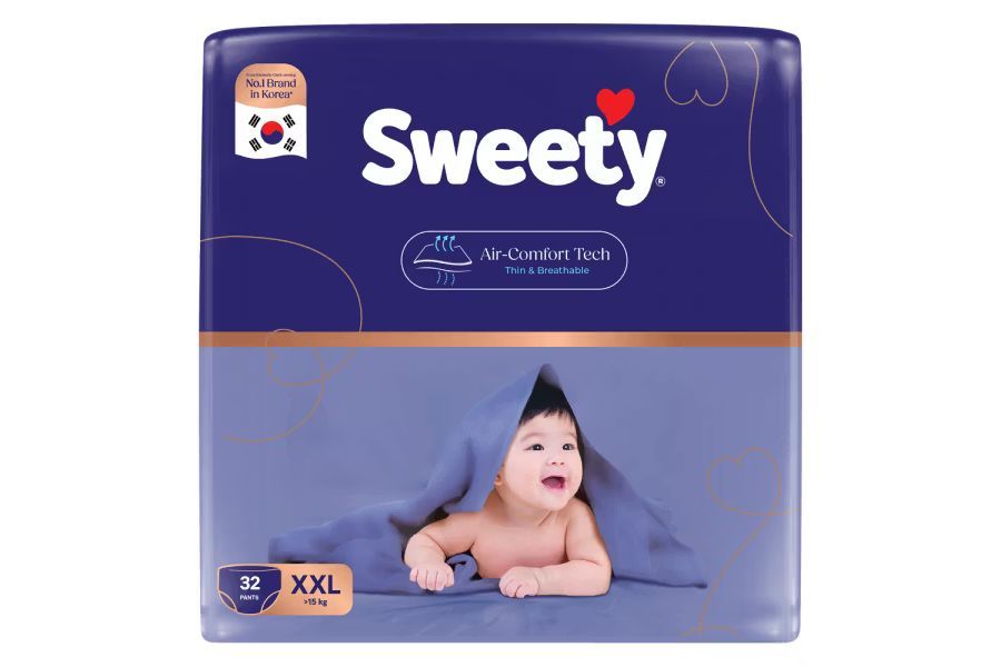 Tã Quần Sweety – Giải Pháp Chăm Sóc Bé Khô Thoáng Và Thoải Mái Suốt Ngày Dài