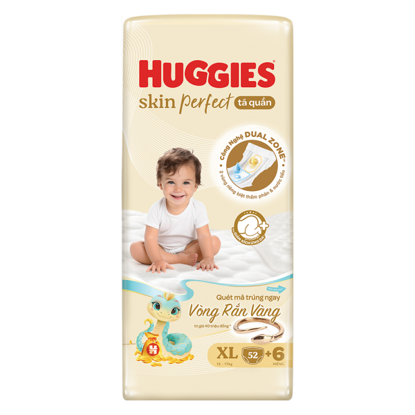 Tã quần Huggies SkinPerfect Pants (XL, 12-17kg, 52+6 miếng) (giao bao bì ngẫu nhiên)