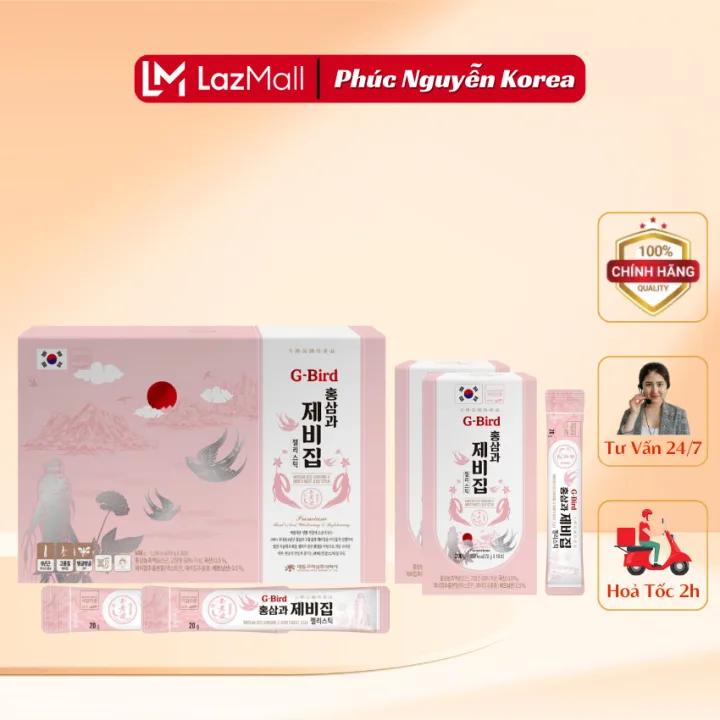 Thạch Hồng Sâm Yến Sào Daedong Ginseng Hàn Quốc Hộp 30 Gói x 20gr, Làm Đẹp Da Và Ngăn Ngừa Lão Hoá - Phúc Nguyễn Korea