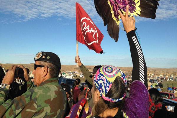 Protesters gather at Sacred Stone Camp