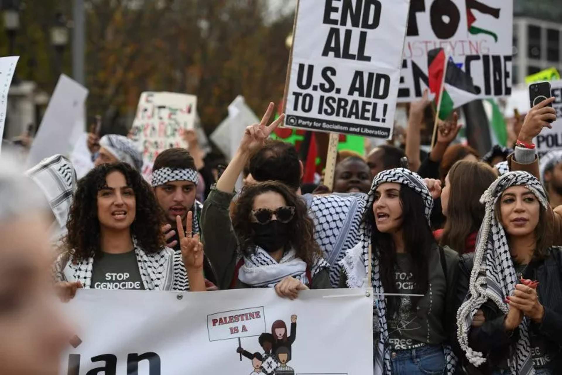 Pro-Palestinian demonstrators swarmed the Port of Tacoma on Nov. 6, 2023,