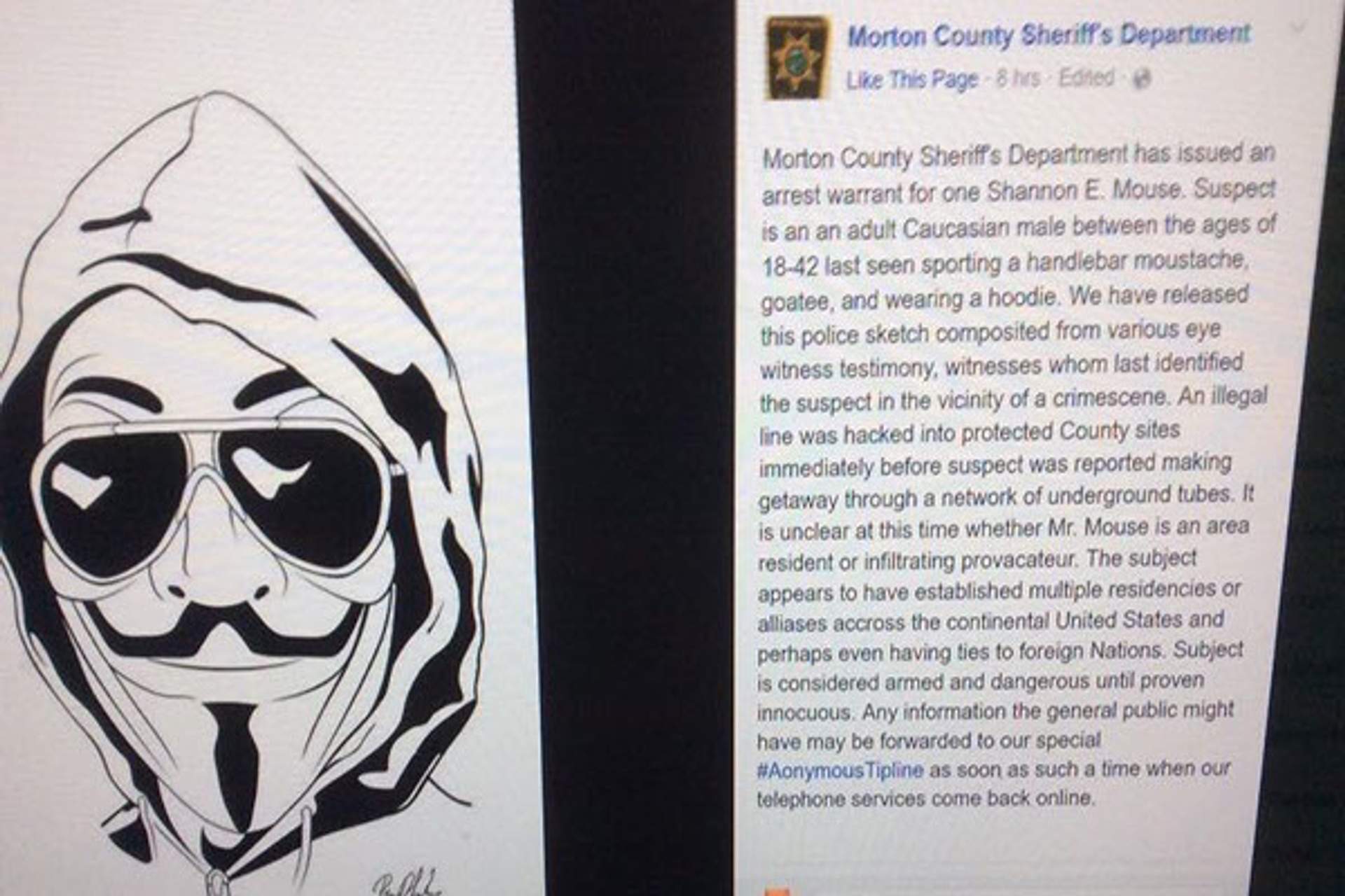 Morton County Sheriff's Remove Facebook Page in Effort to Scrub Evidence and Silence Resistance