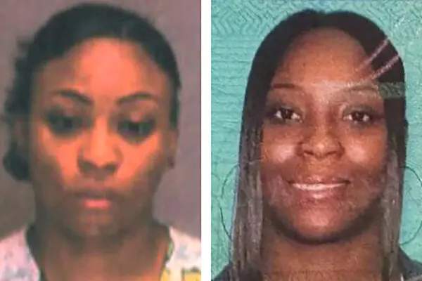 Porcha Woodruff photo and mugshot side by side.