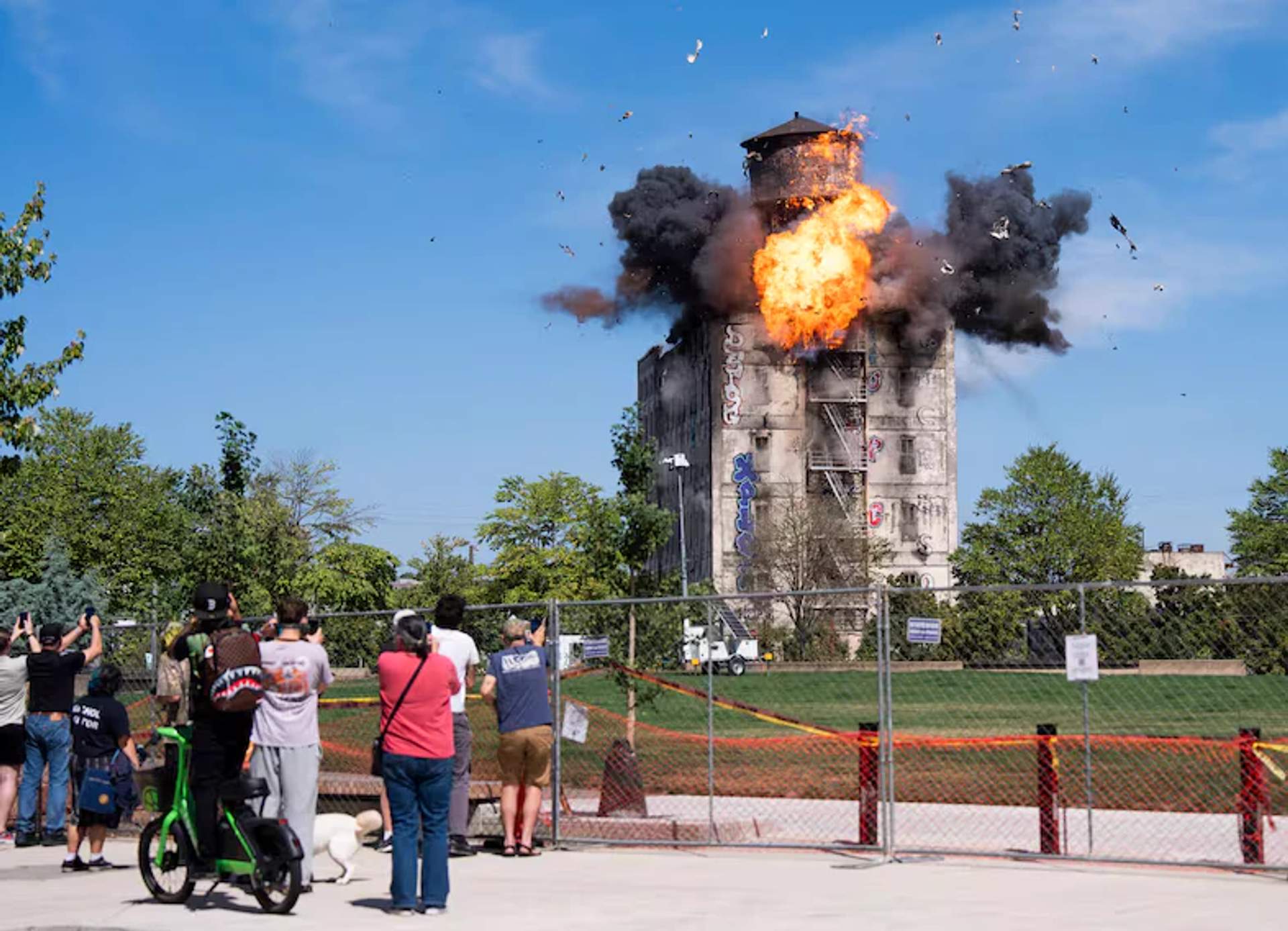 Demolition begins on the fire-damaged Centennial Mills warehouse