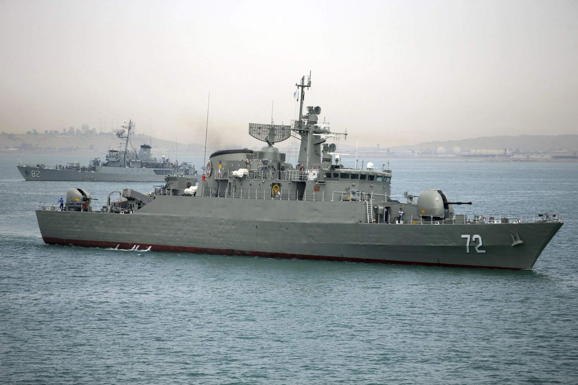 An Iranian warship, Alborz, prepares to leave Irans waters on April 7, 2015 - [Mahdi Marizad - AP]