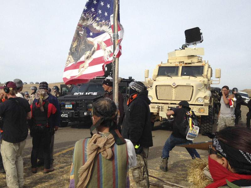 MCSD raid Standing Rock Camp Nov 26th 2016