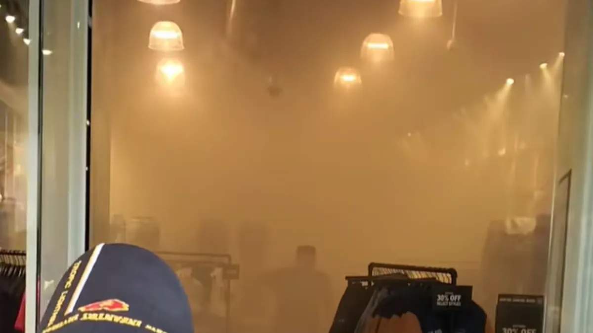 Smoke engulfs an Ontario Mills Mall clothing store