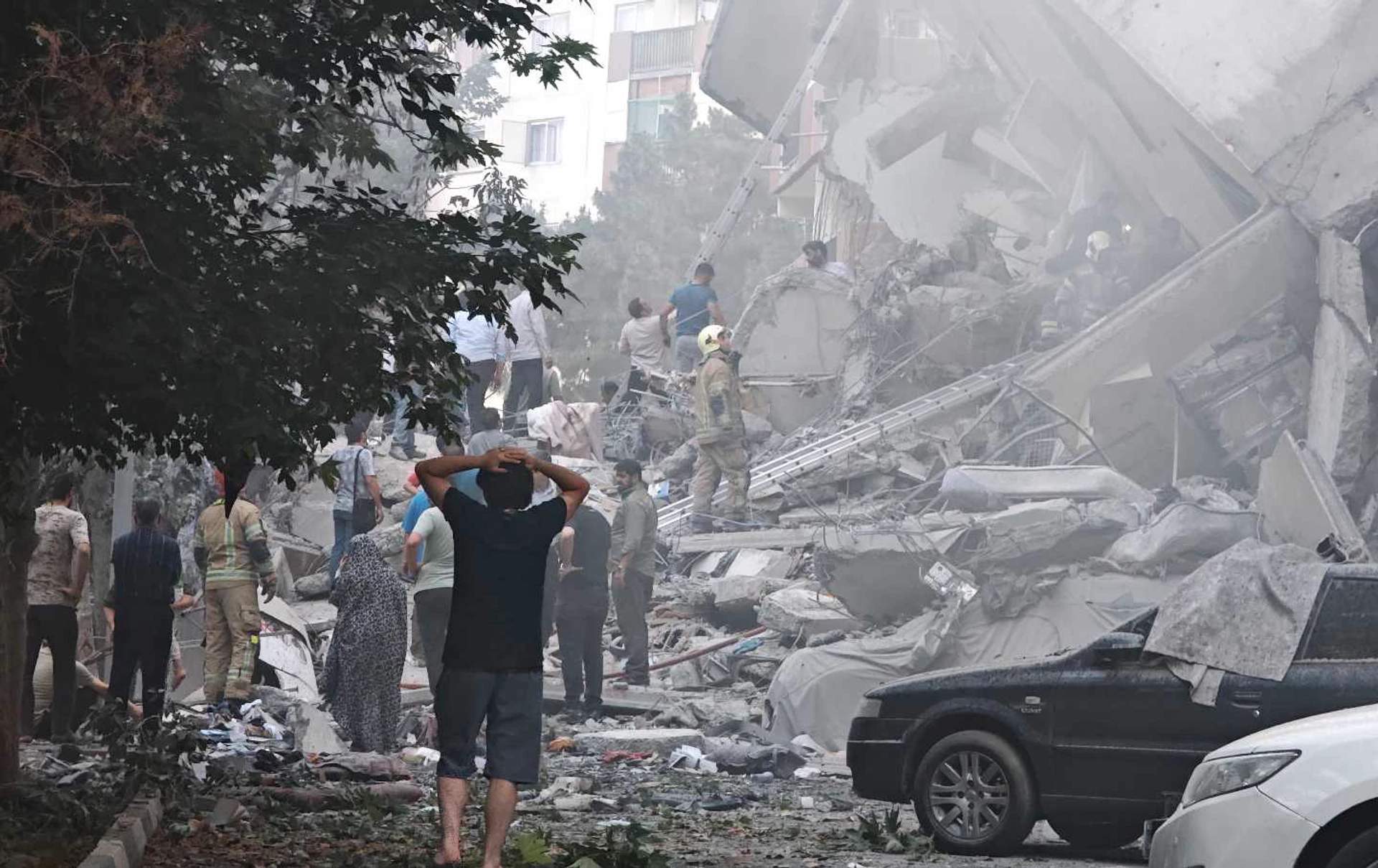Damage to a residential neighborhood in Tehran after US airstrikes during Operation Epic Fury