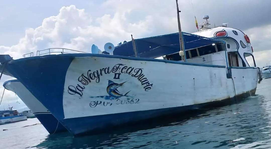 The fishing vessel Negra Francisca Duarte II, bombed on March 17, 2026