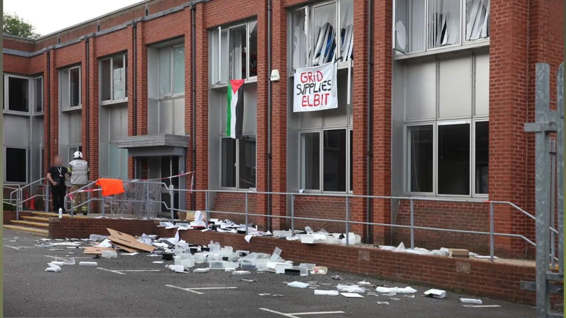 Palestine Action destroys military hardware at Bucks firm.
