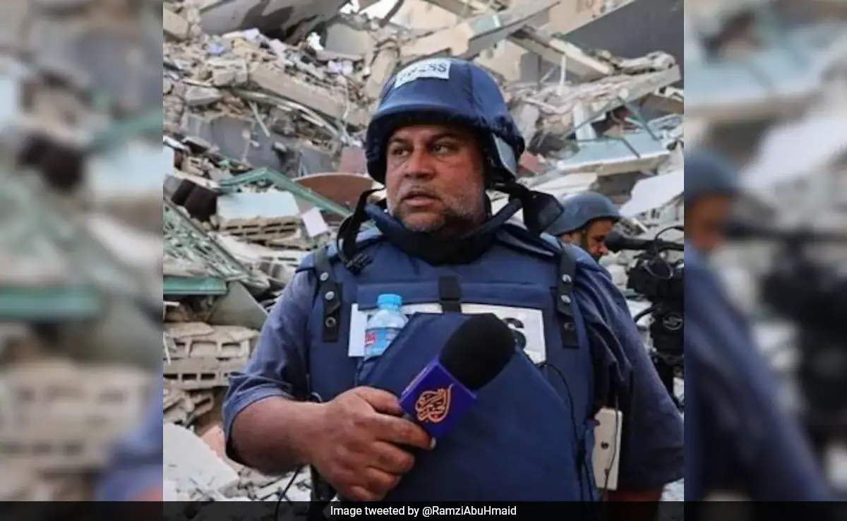 Live footage of reporter Wael Al Dahdouh as he reports on the air strike that killed his family..