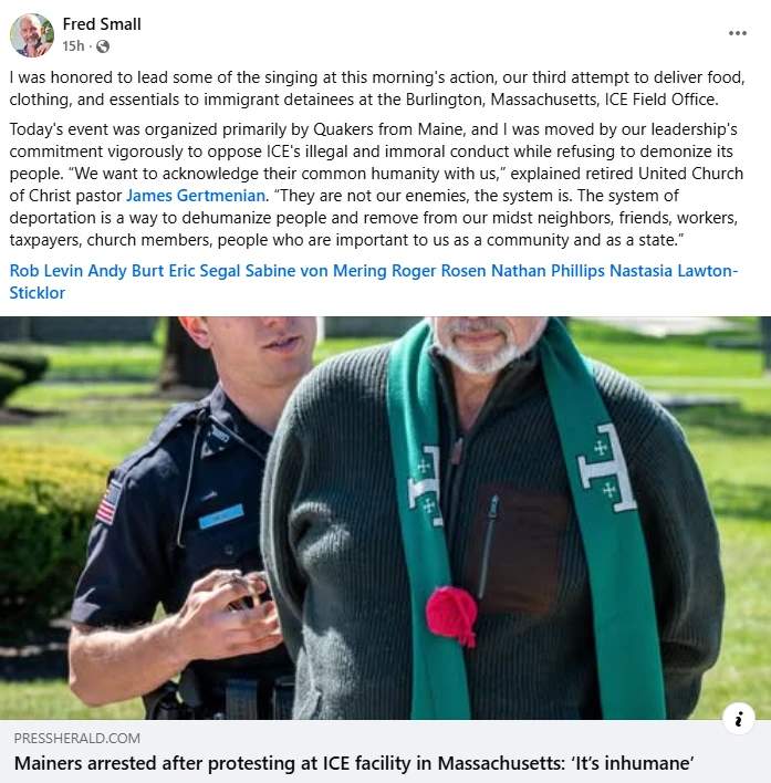 Fred Small Local clergyman reflects on his experience in a Facebook post.