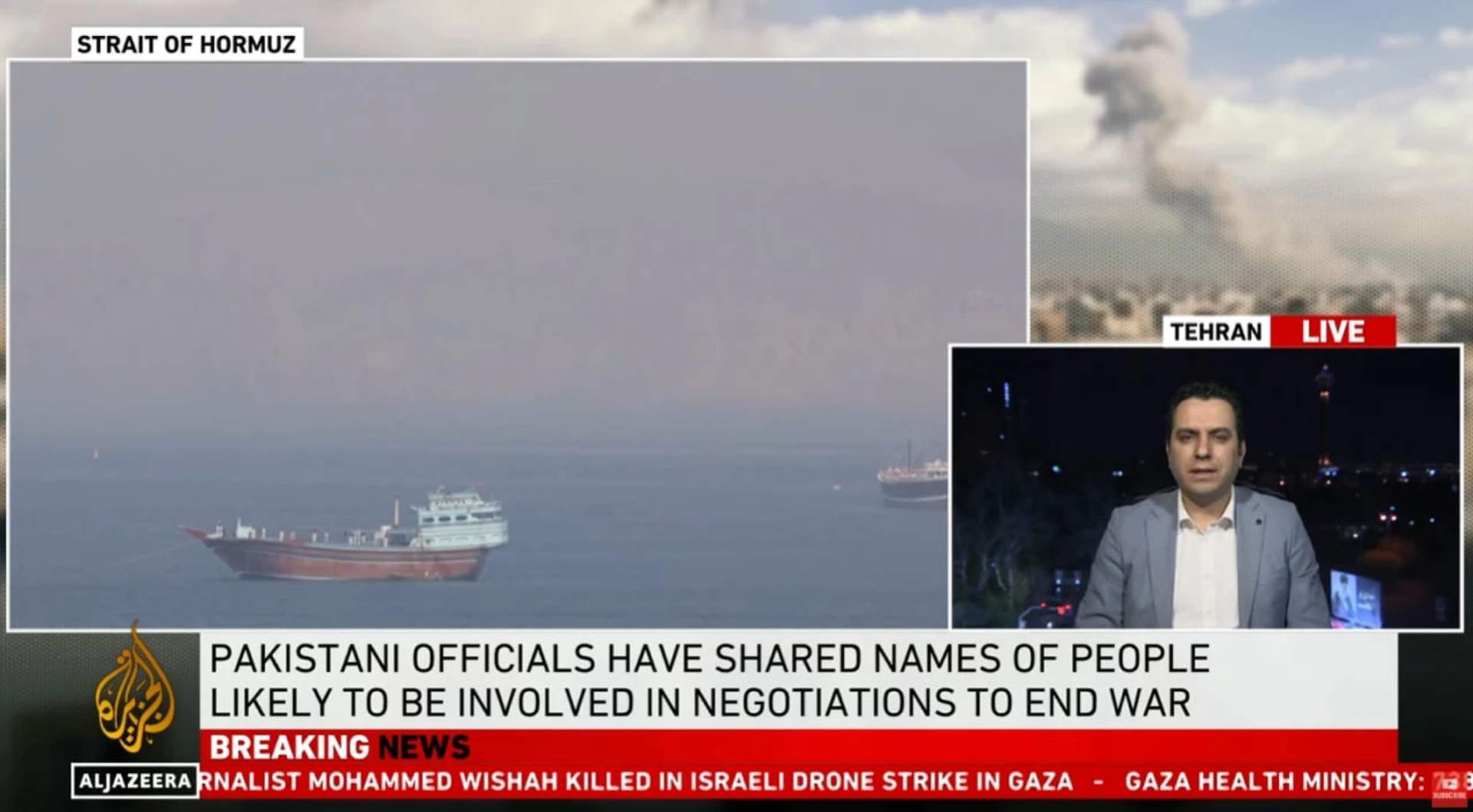 Sample broadcast from Al Jazeera English taken approx 1 hr after the fake's time stamp (Al Jazeera Text bottom-left)