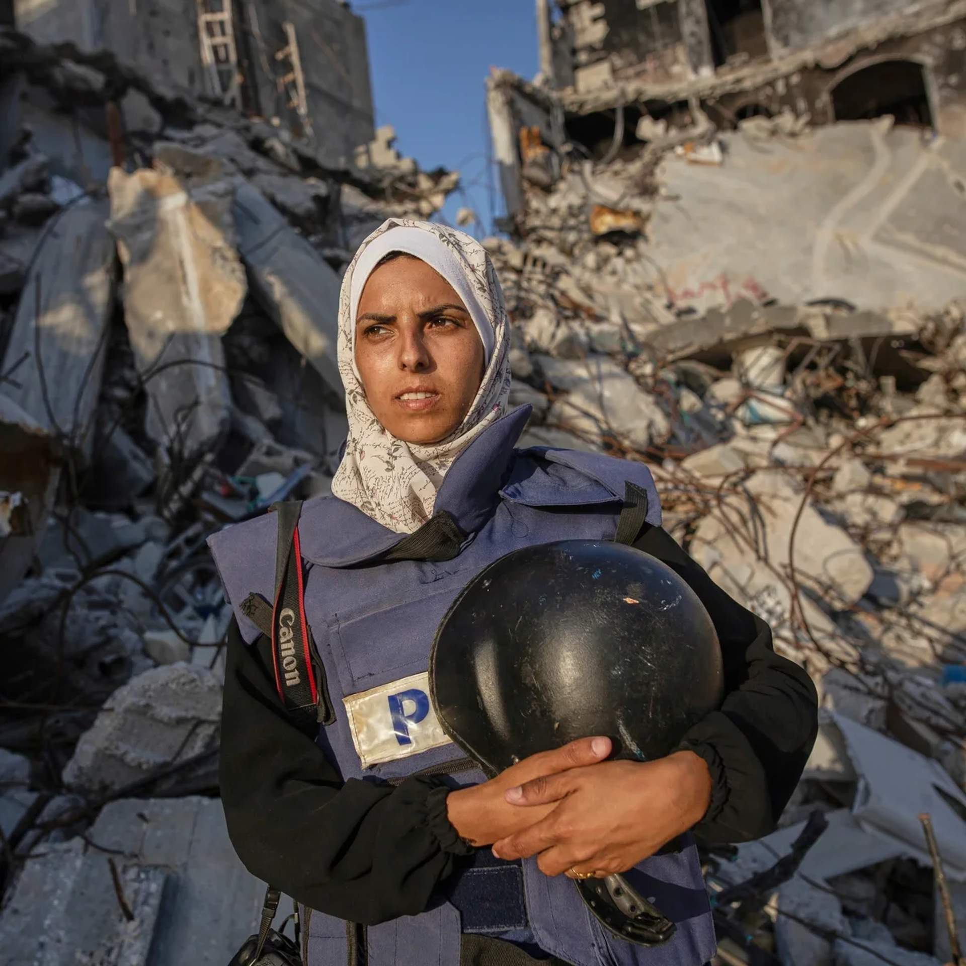 Mariam Abu Dagga, freelance journalist working with AP, age 33. Killed in double-tap Israeli strike on Nasser Hospital, Khan Younis, August 25, 2025.