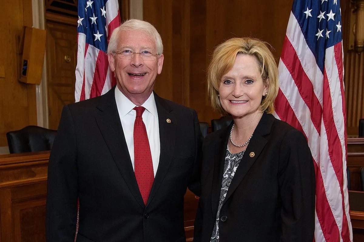 U.S. Sen. Cindy Hyde-Smith, right, claimed that the Inflation Reduction Act gives “tax breaks to wealthy Americans to buy electric vehicles” and U.S. Sen. Roger Wicker, left, two of Mississippi's most disgraceful senators