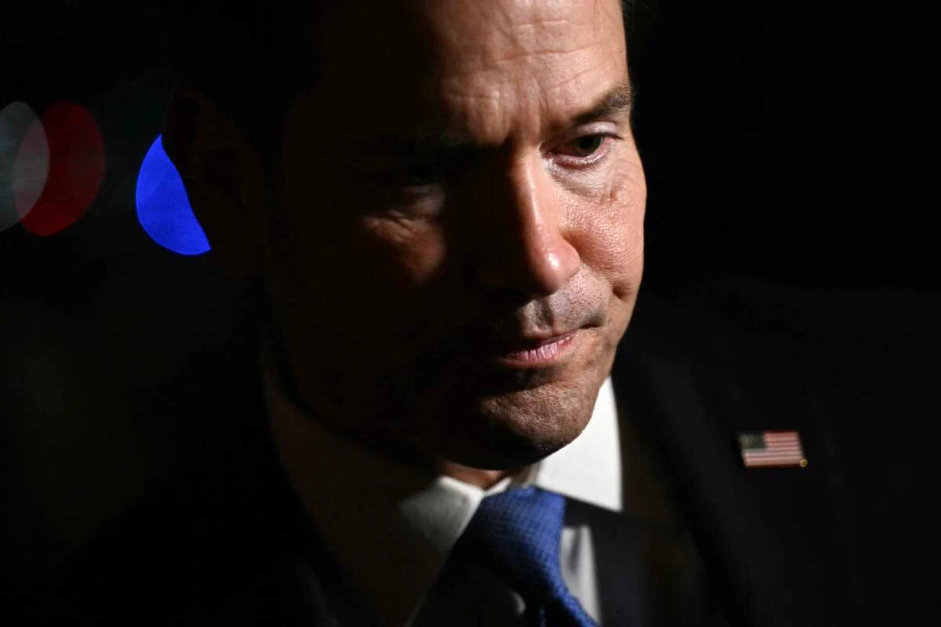 U.S. Secretary of State Marco Rubio speaks to reporters at the State Department in July 2026