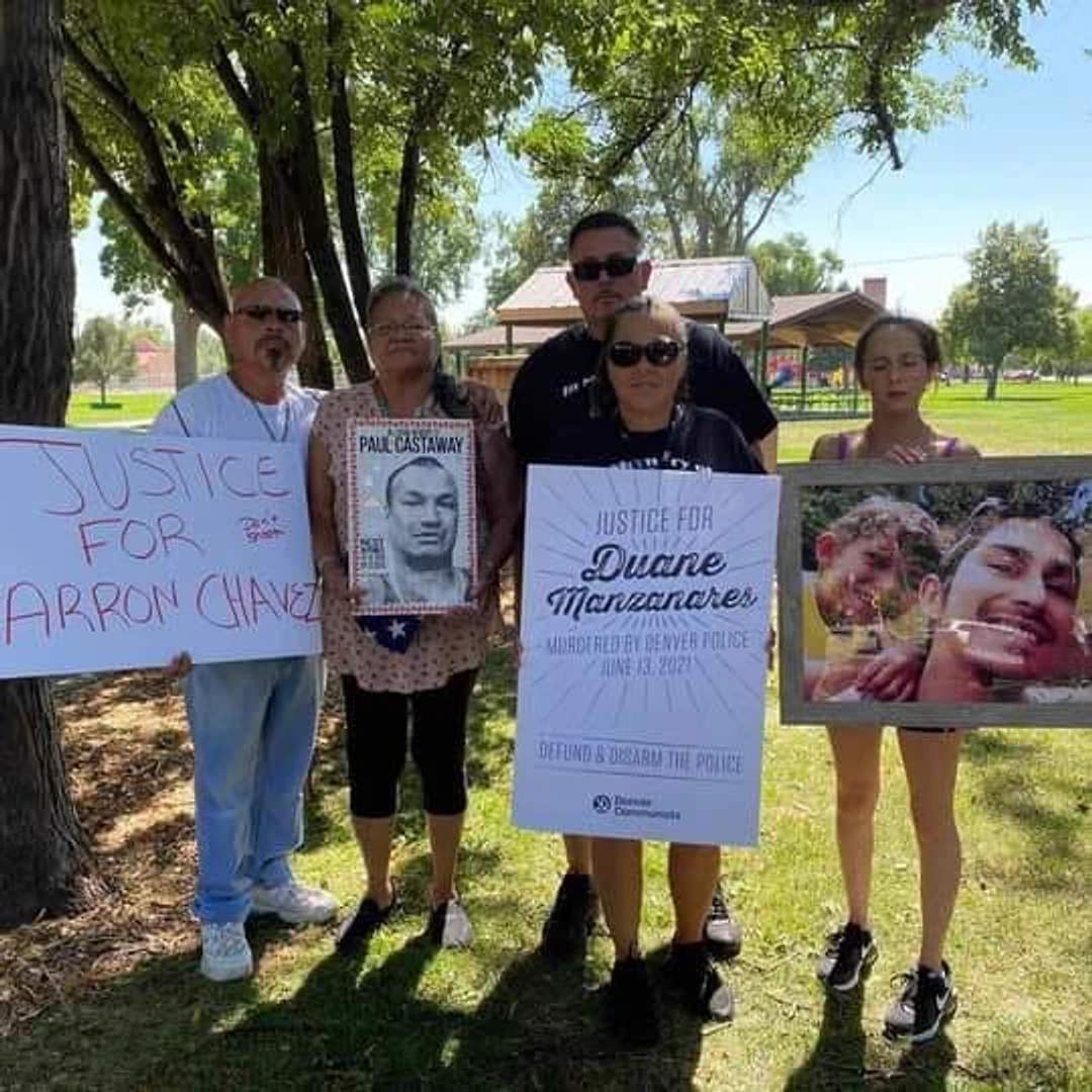 DJ's family with other community activist who have lost loved ones to Denver & Aurora police.