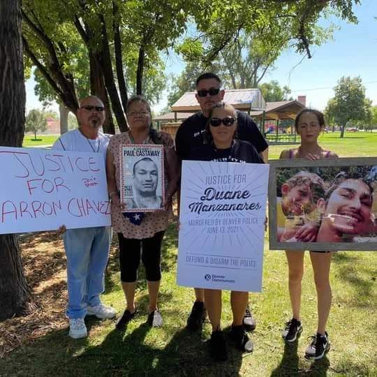 DJ's family with other community activist who have lost loved ones to Denver & Aurora police.