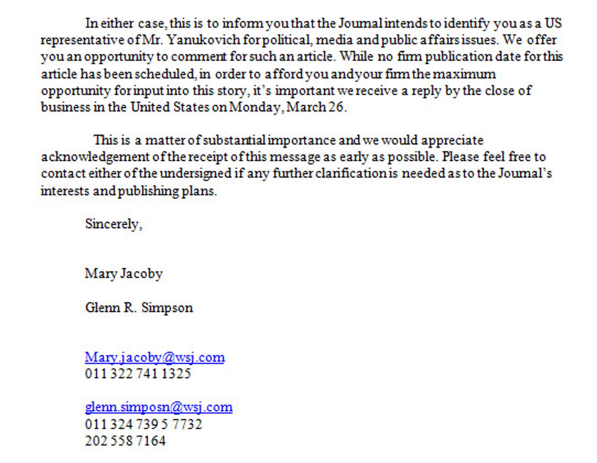 Mary Jacoby's formal compliant to the FEC on Paul Manafort's connections with Ukrainian far right nationalist. part 2