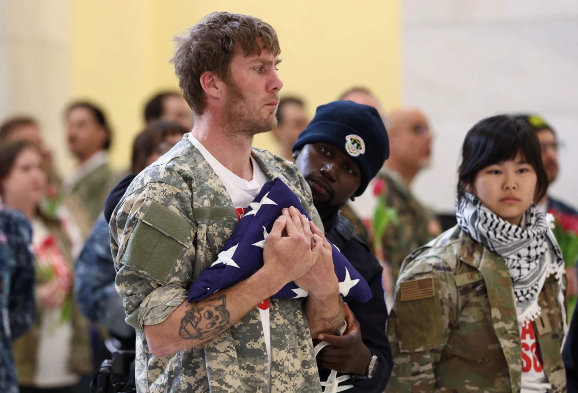 Dozens of US veterans, including disabled individuals, arrested in Capitol Hill protest against Iran war.