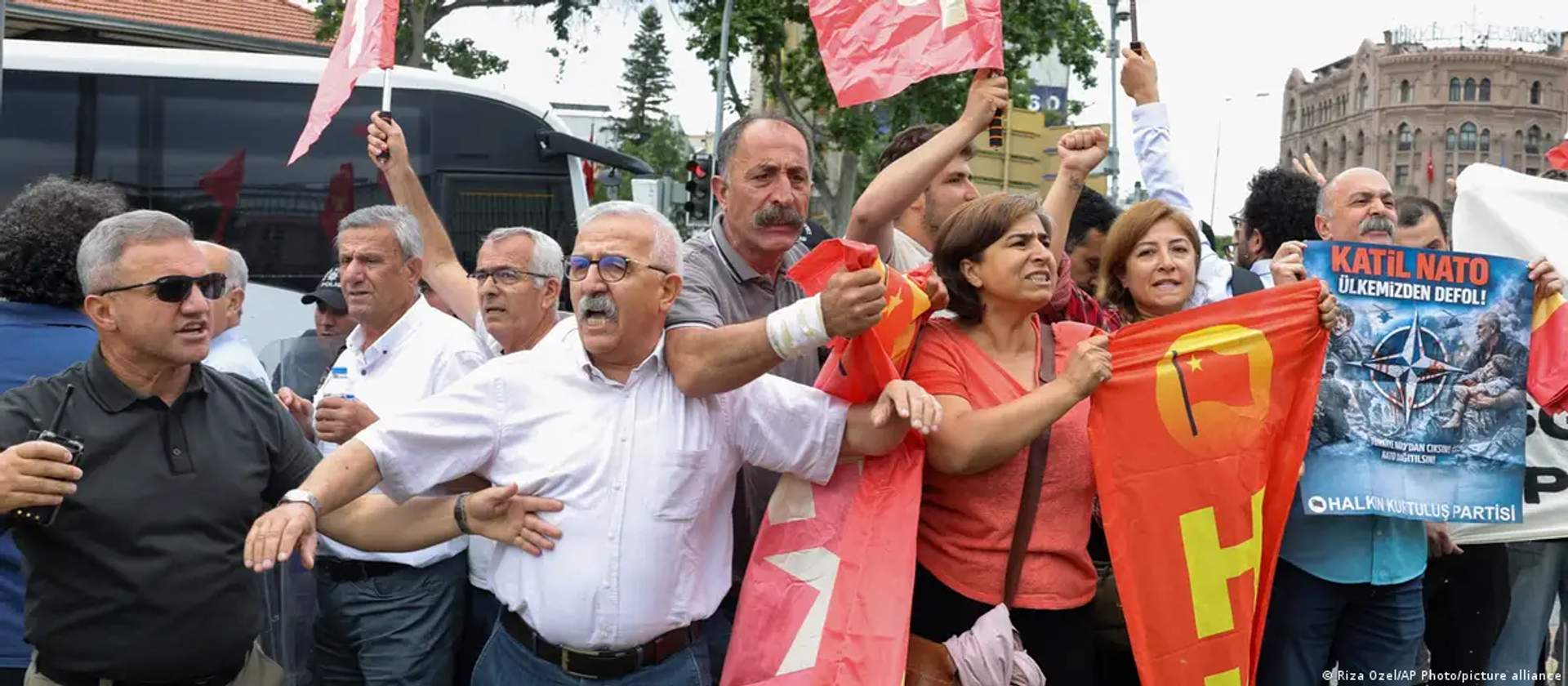 Supporters of the leftist HKP staged an anti-NATO rally in Ankara on Sunday July 5, 2026