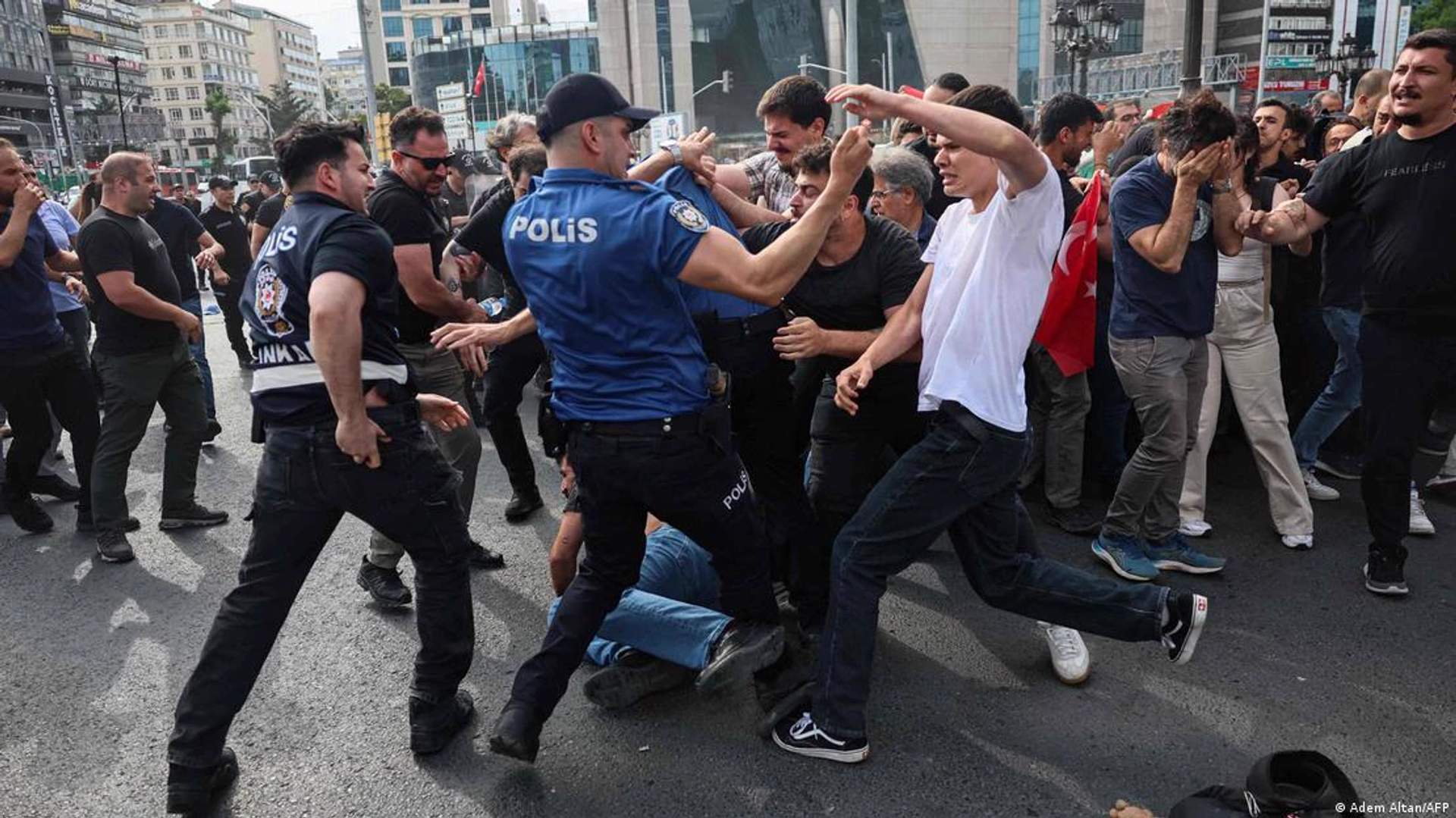 Turkish police clash with demonstrators during an anti-NATO protest in Ankara on July 5, 2026