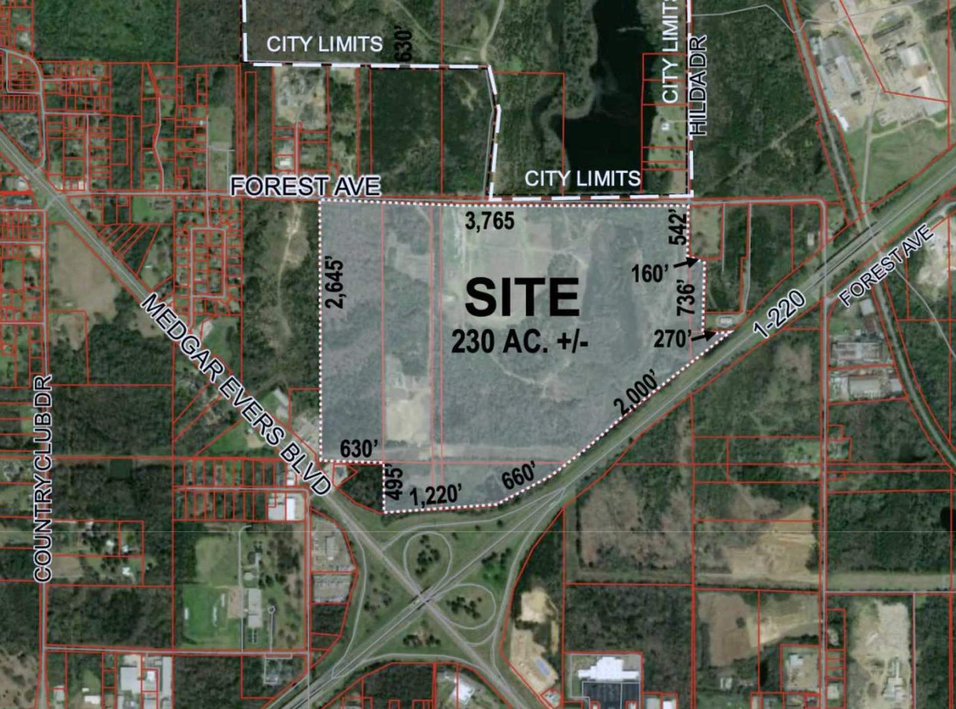 Amended Saxum 230-acre map. Credit ~ Watkins & Eager PLLC / Mississippi Free Press