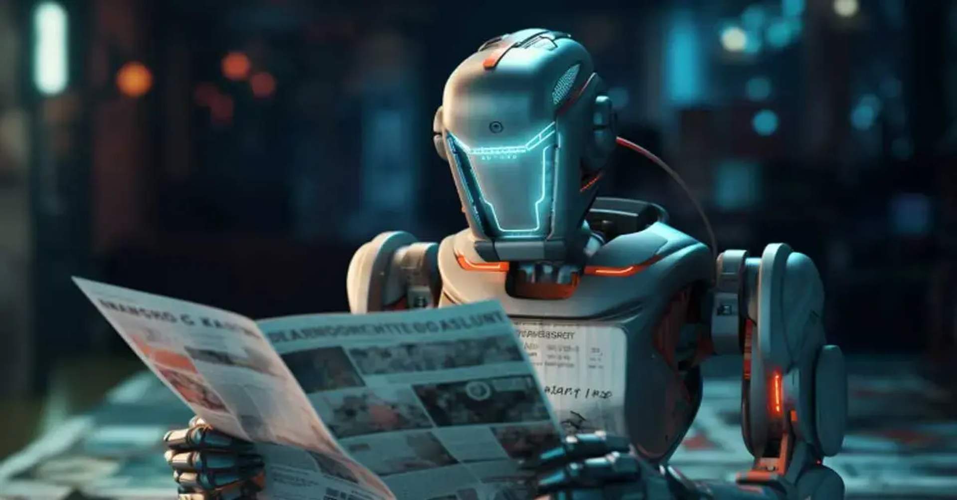 AI Robot reading the news
