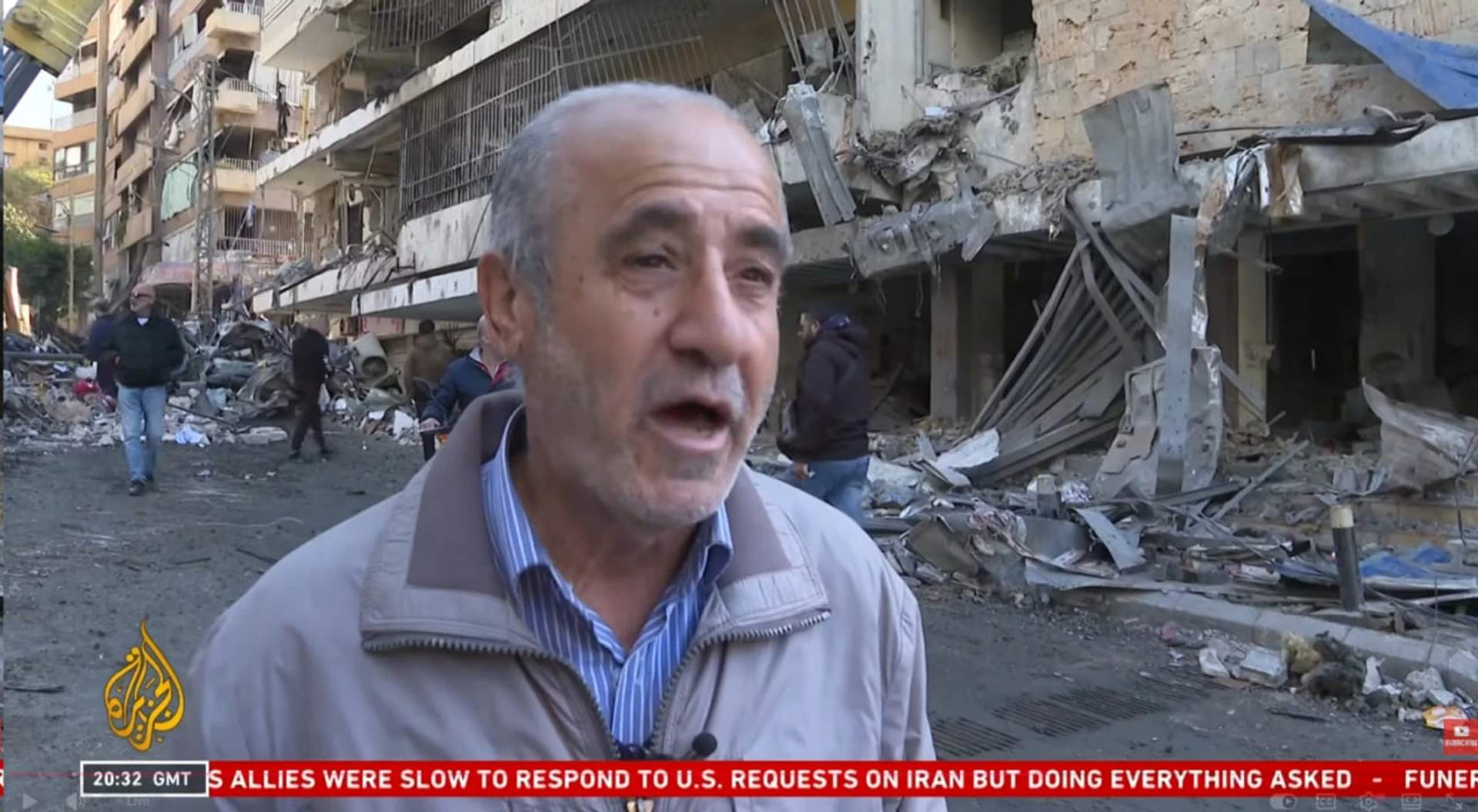 Actual broadcast on Al Jazeera at the timestamp from the fake.