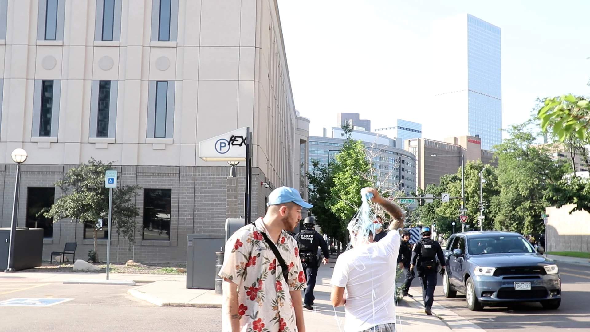 Bootlicker walks away defeated draped in silly string.