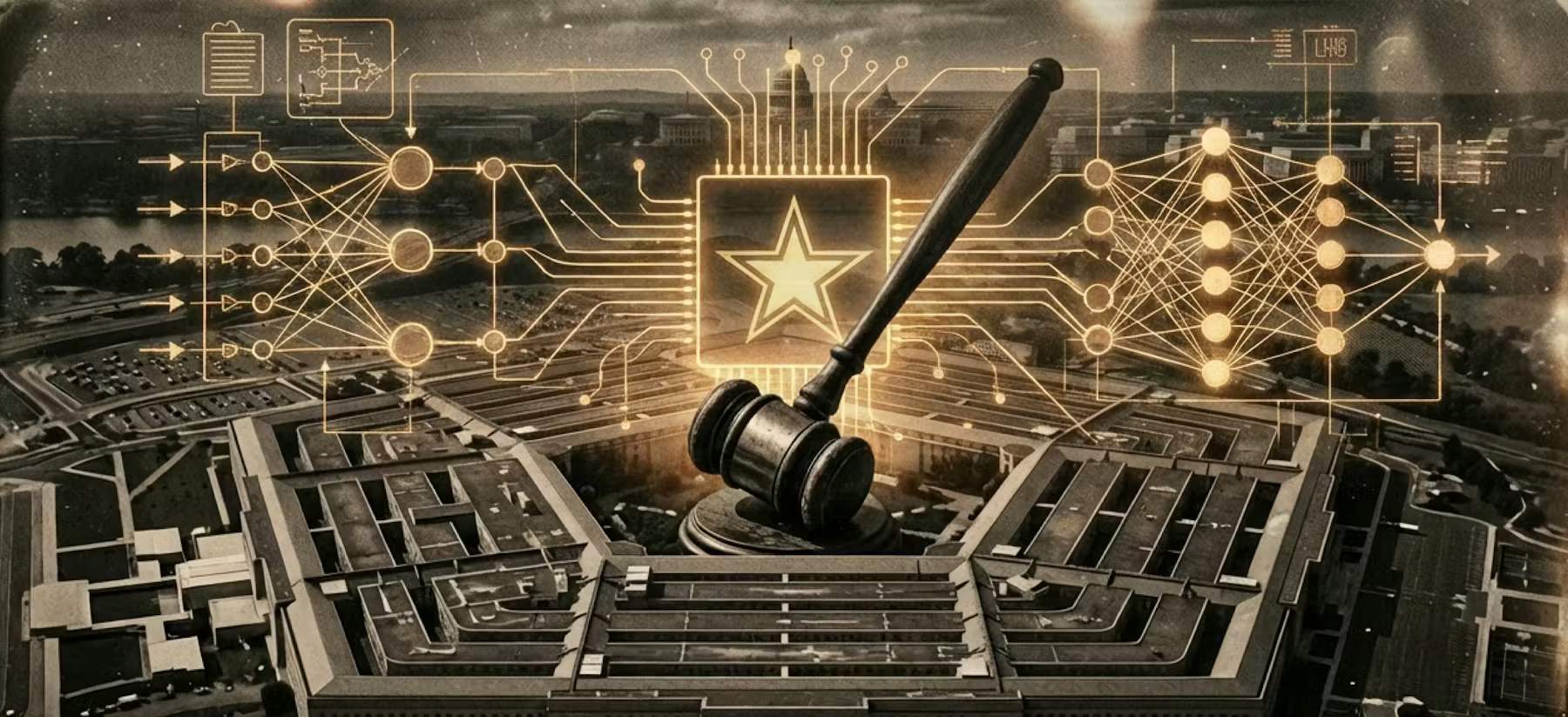 Image depicting AI intergration in the Pentagon