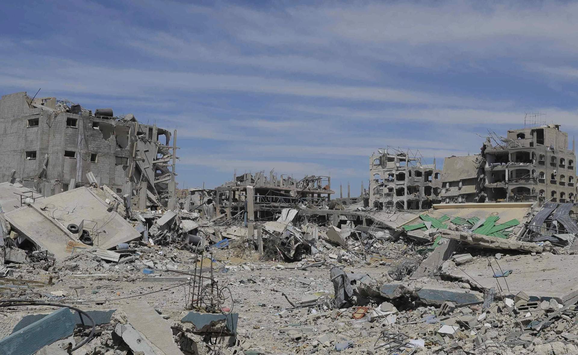Widespread destruction in Jabalia refugee camp, Gaza Strip, caused by Israeli bombardment