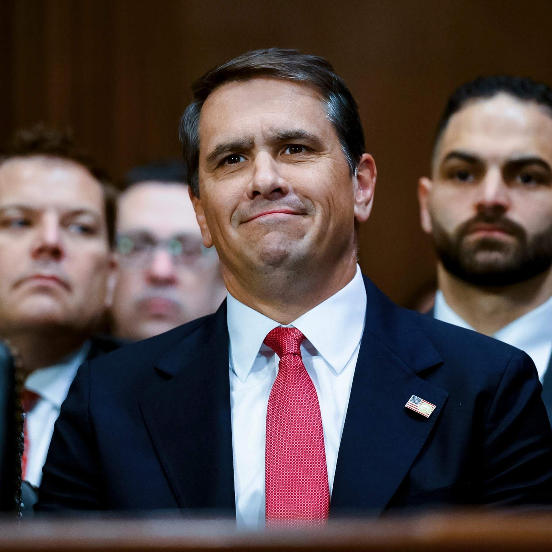 Todd Blanche looking smug in the court room as he defends trump on fraud charges.