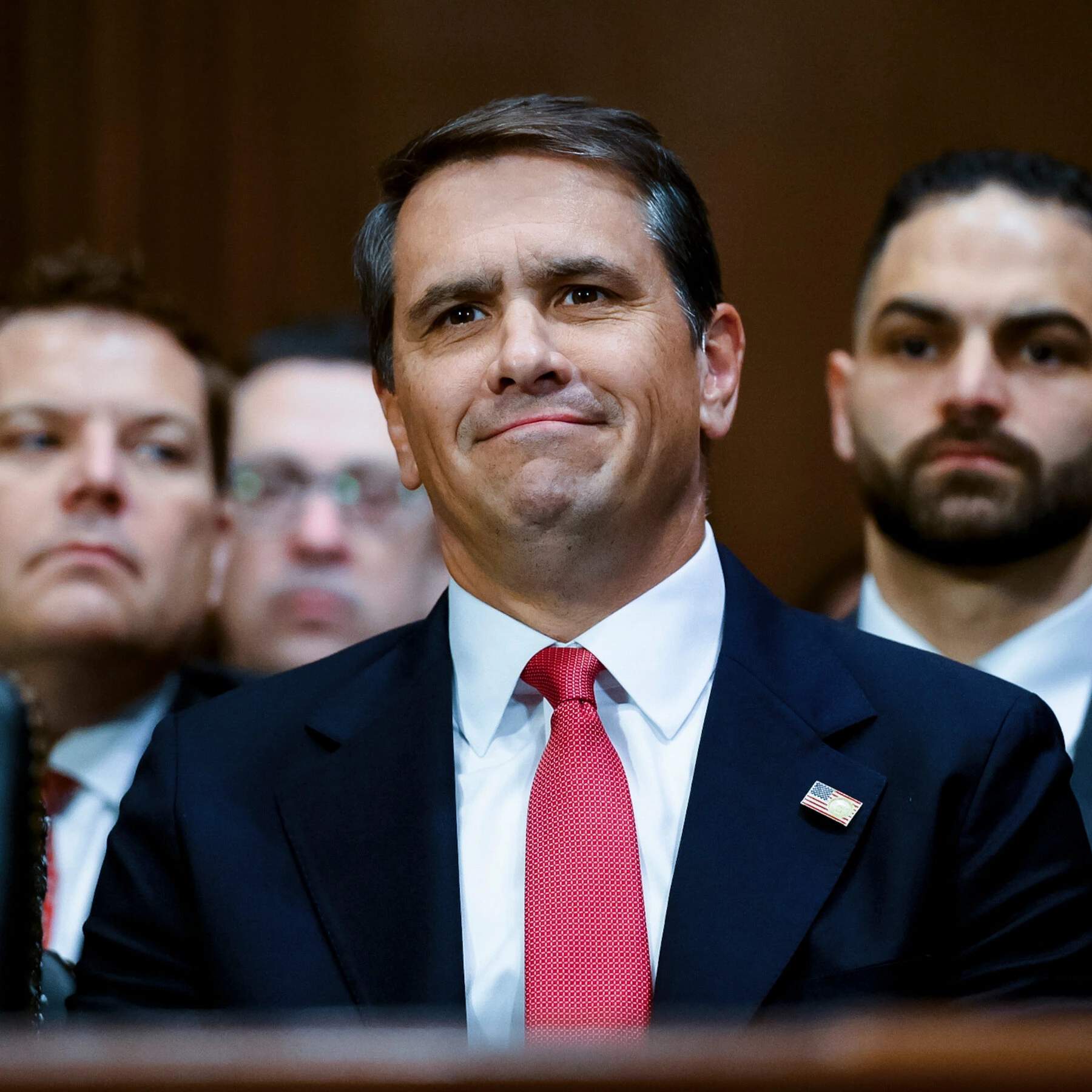 Todd Blanche looking smug in the court room as he defends trump on fraud charges.