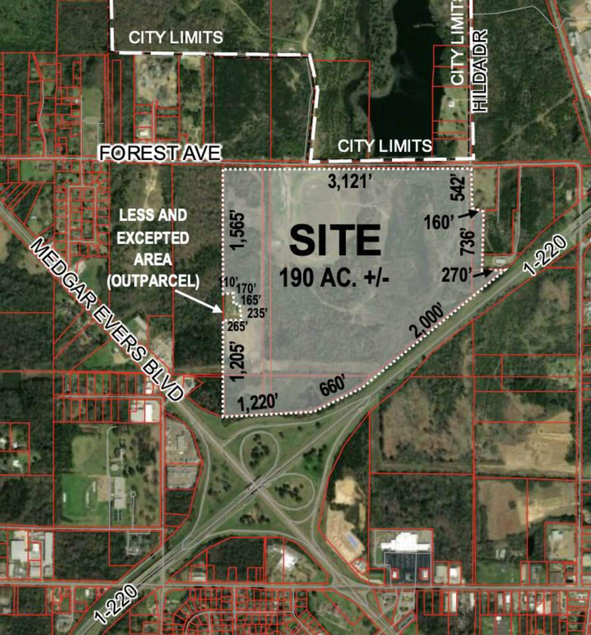 Original Saxum 190-acre proposal map. Credit ~ Watkins & Eager PLLC / Mississippi Free Press 