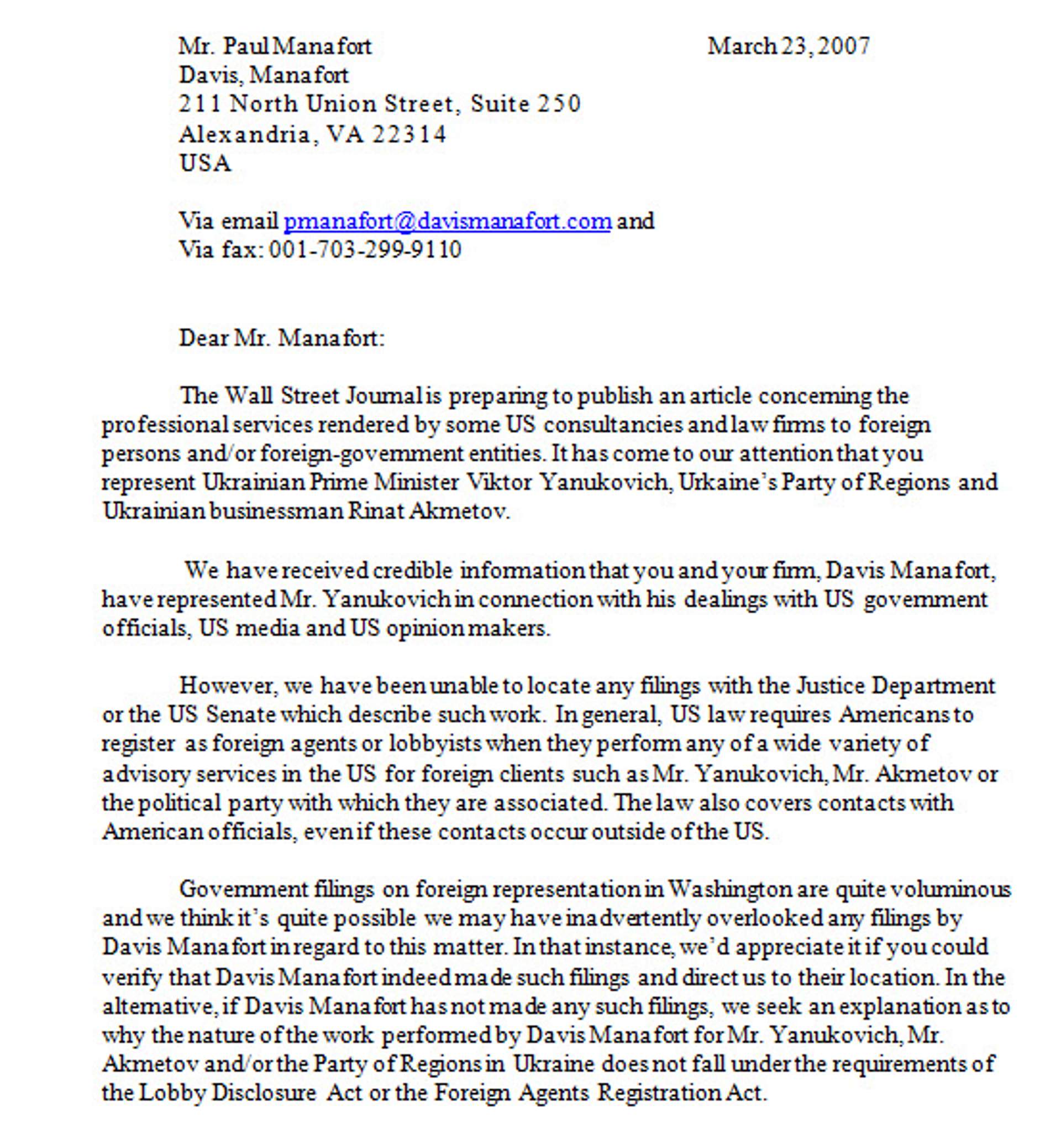 Mary Jacoby's formal compliant to the FEC on Paul Manafort's connections with Ukrainian far right nationalist. part 1