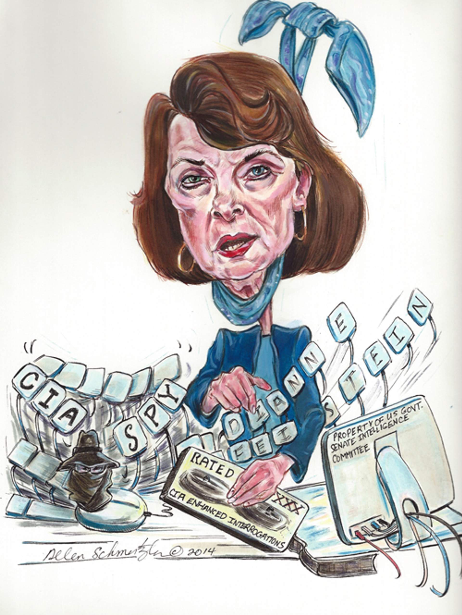 Political Cartoon of Dianne Feinstien 