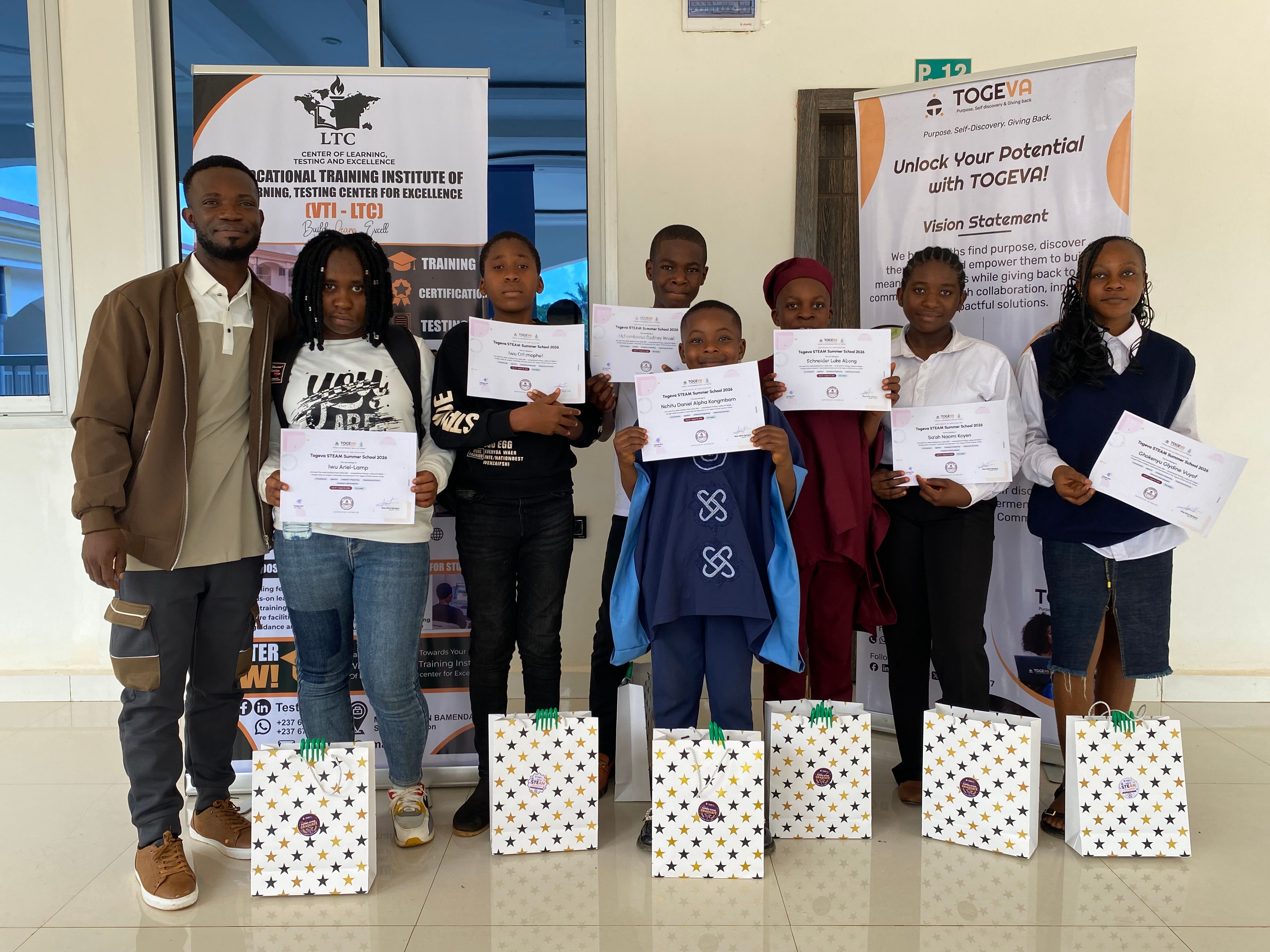 The Togeva STEAM Summer School 2026 class on certificate day