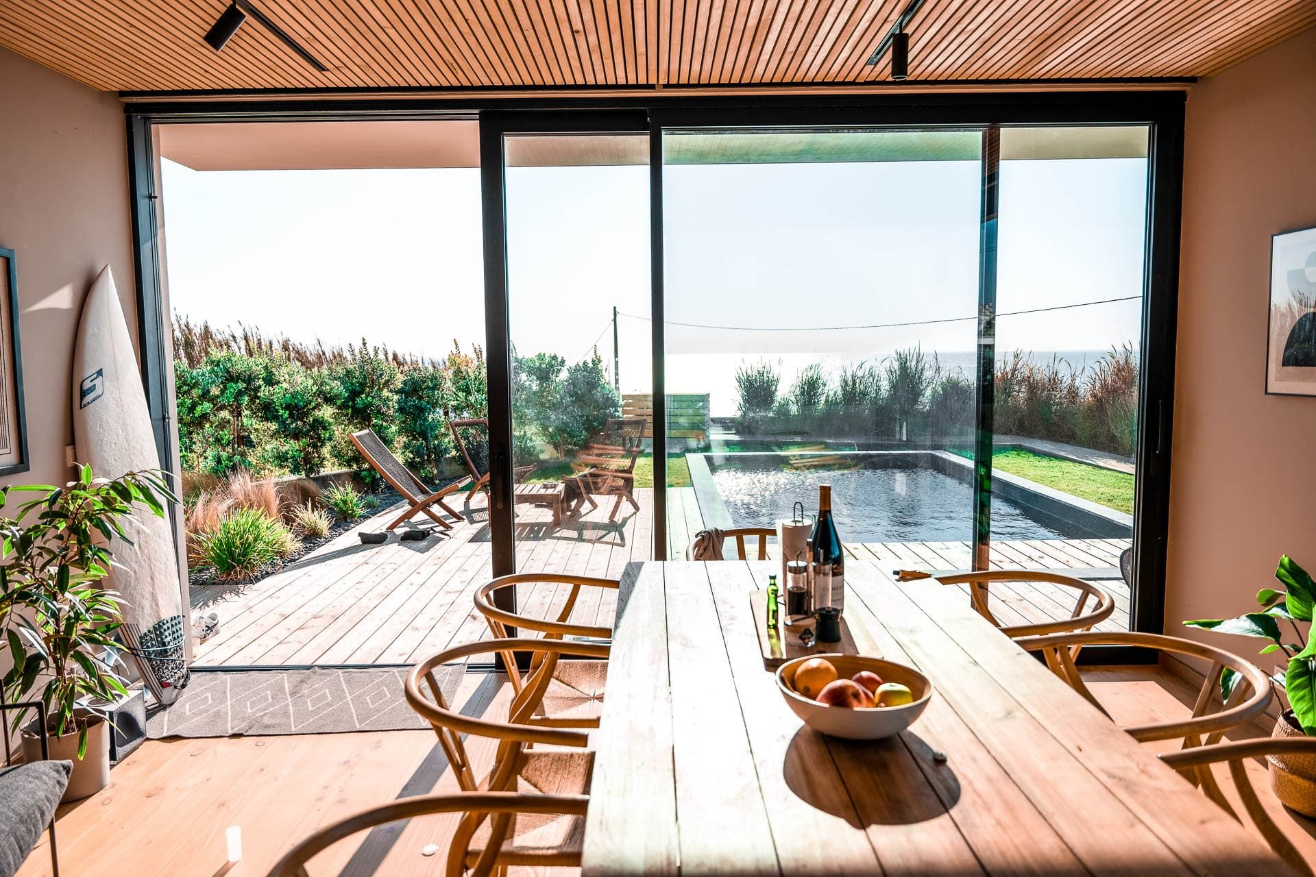 Rapture Surfcamp Portugal Coxos Surf Villa Pool View