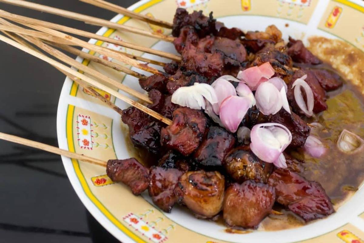 Mutton satay in Indonesia
