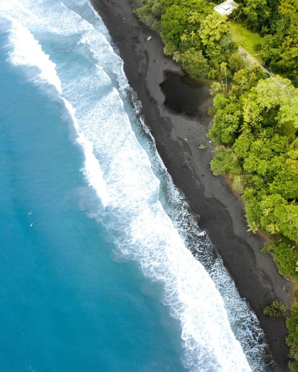 Aerial view of Playa Guiones in Costa Rica