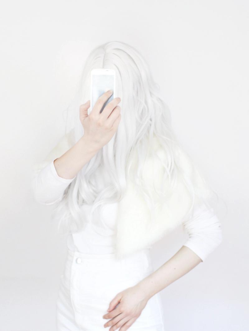 Artwork Self-portrait with white hair by Franziska Ostermann