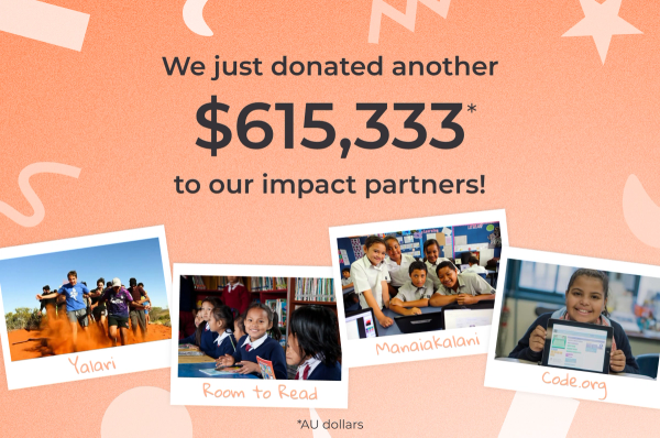 We just donated another $615,333* to our impact partners! *AU dollars